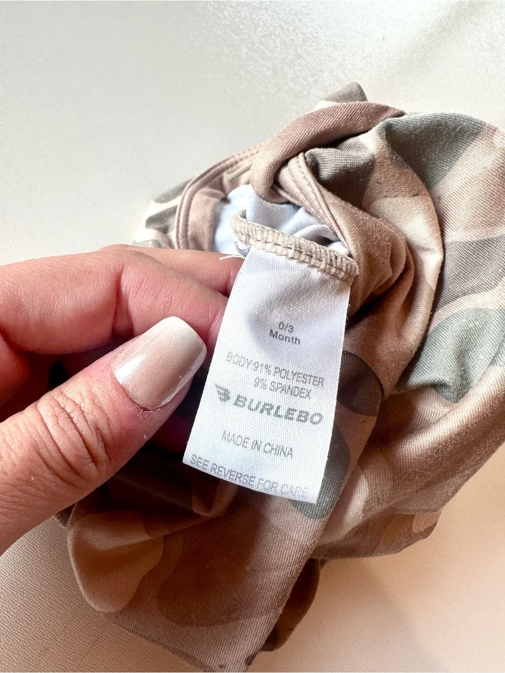 BURLEBO Beige & Tan Pintail Camo Double Zip One-Piece Footie